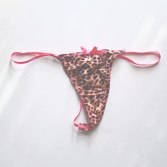 Pink Lace and Leopard Print Bustier & Panty Set M - Picture 3 of 3